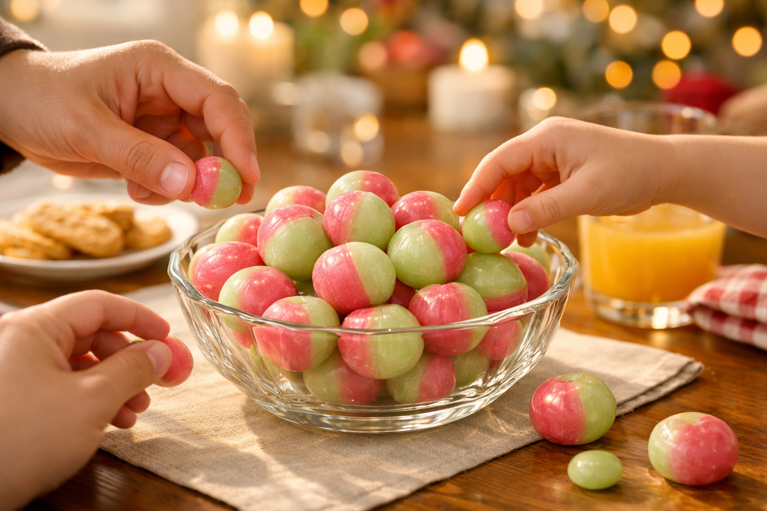 Andy Anand Sugar Free Rosy Apple Hard Candy arranged to display colour and artisan finish