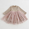 Long Sleeved Tulle Ribbon Dress