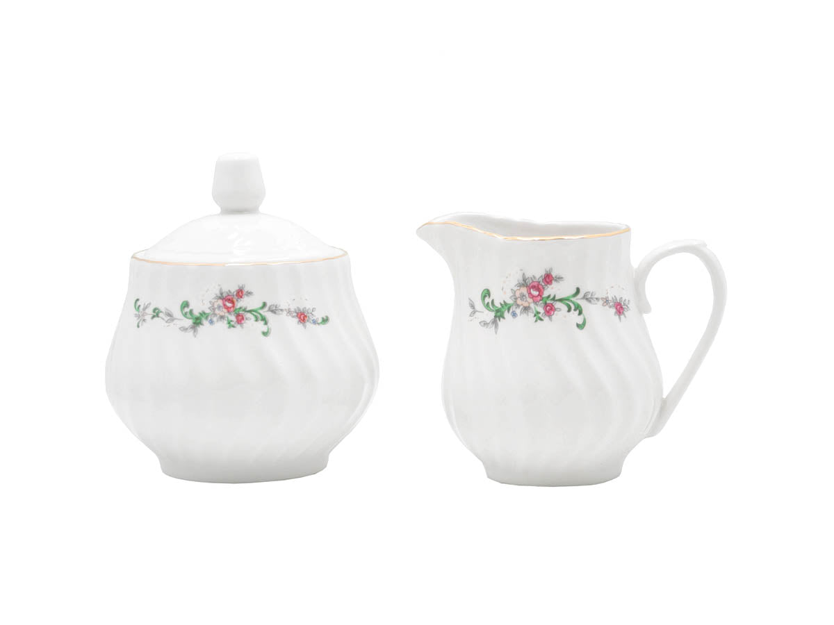 Limited Edition: Vintage Bloom Sugar & Creamer Set - Sustainable Elegance for Your Tea Time