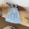 Blue Flower Embroidery Dress shown in full length
