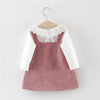Corduroy Suspender Dress Top Set styled as a two-piece outfit
