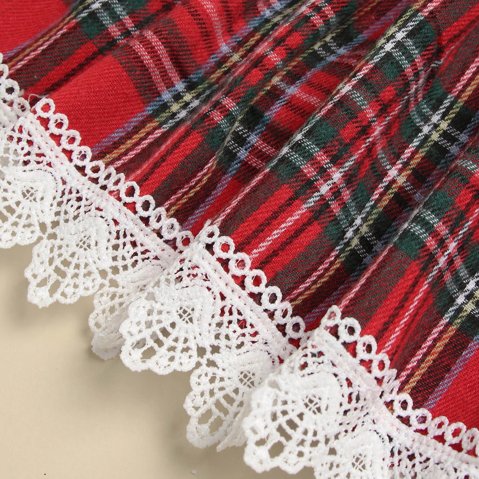 Plaid Christmas Flare Dress styled for holiday photos