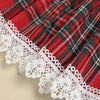 Plaid Christmas Flare Dress styled for holiday photos