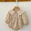 Paisley Lapel Romper for babies made with organic cotton