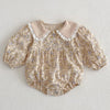 Paisley Lapel Romper laid flat showing full romper design