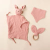 Muslin Wooden Ring Teething Set made with organic cotton