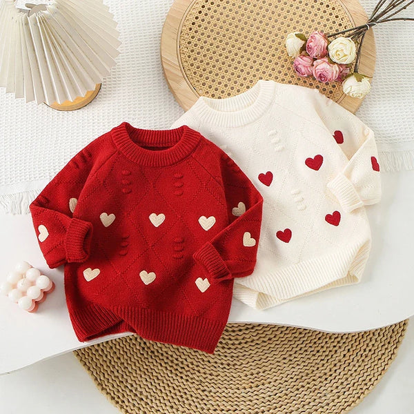 Girl wearing the Heart Sweater Tulle Skirt Set