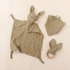 Muslin Wooden Ring Teething Set - Organic Cotton Baby Toy