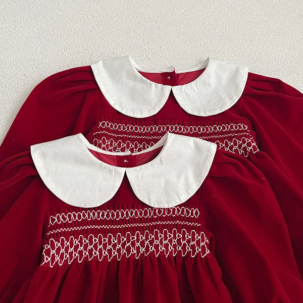 Festive Vintage Style Romper laid flat showing full design