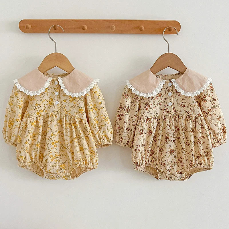 Paisley Lapel Romper styled for baby photo shoot
