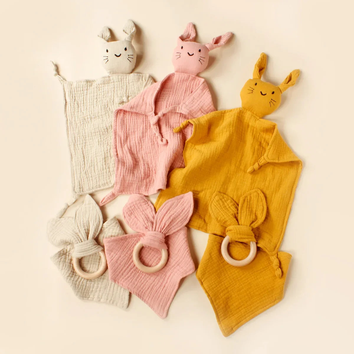Ryan and Remi Muslin Wooden Ring Teething Set for babies