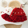 Heart Sweater Tulle Skirt Set in organic cotton for kids