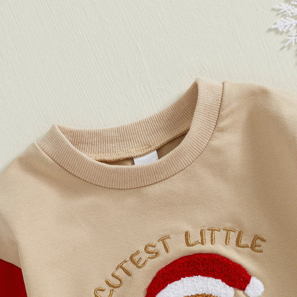Gingerbread Embroidery Christmas Sweater front view