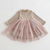 Long Sleeved Tulle Ribbon Dress