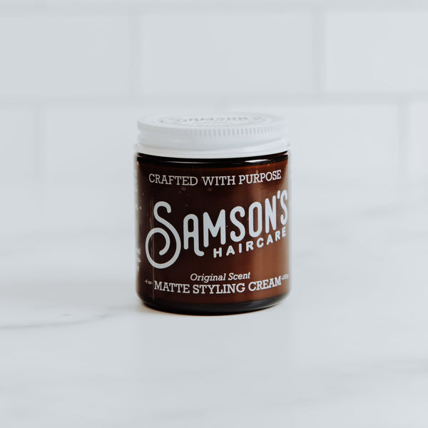 Samson's Matte Styling Cream for Effortless, Textured Hairstyles