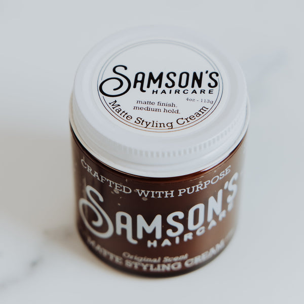 Samson's Matte Styling Cream for Effortless, Textured Hairstyles