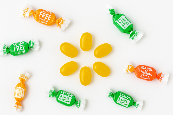 Sugar-Free Ginger Candy – Orange, Mango & Lemon, Made in Italy, 55 pc