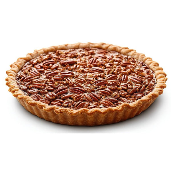 Pecan pie on a white background. Indulge in Andy Anand’s 2 lb Sugar-Free Dark Chocolate Pecan Pie. Handcrafted in small batches with premium pecans and no added sugar, this artisan dessert is the perfect diabetic-friendly gift for any occasion. 100% of profits go to charity!