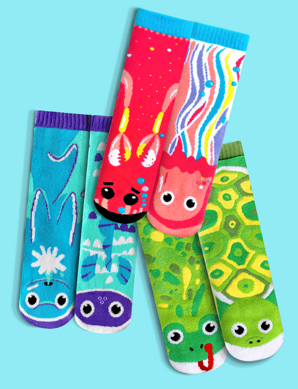 SHELL YEAH! BEACH LOVER NO-SLIP SOCKS BUNDLE FOR KIDS