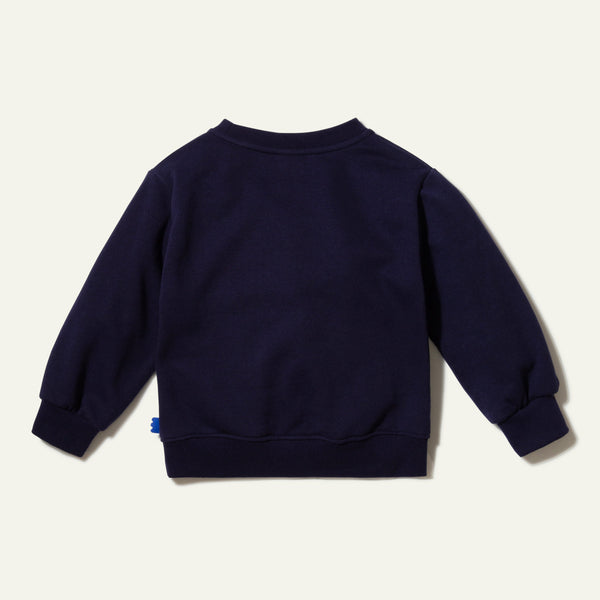 Recycled Cotton Pockets Kid Navy Sweatshirt