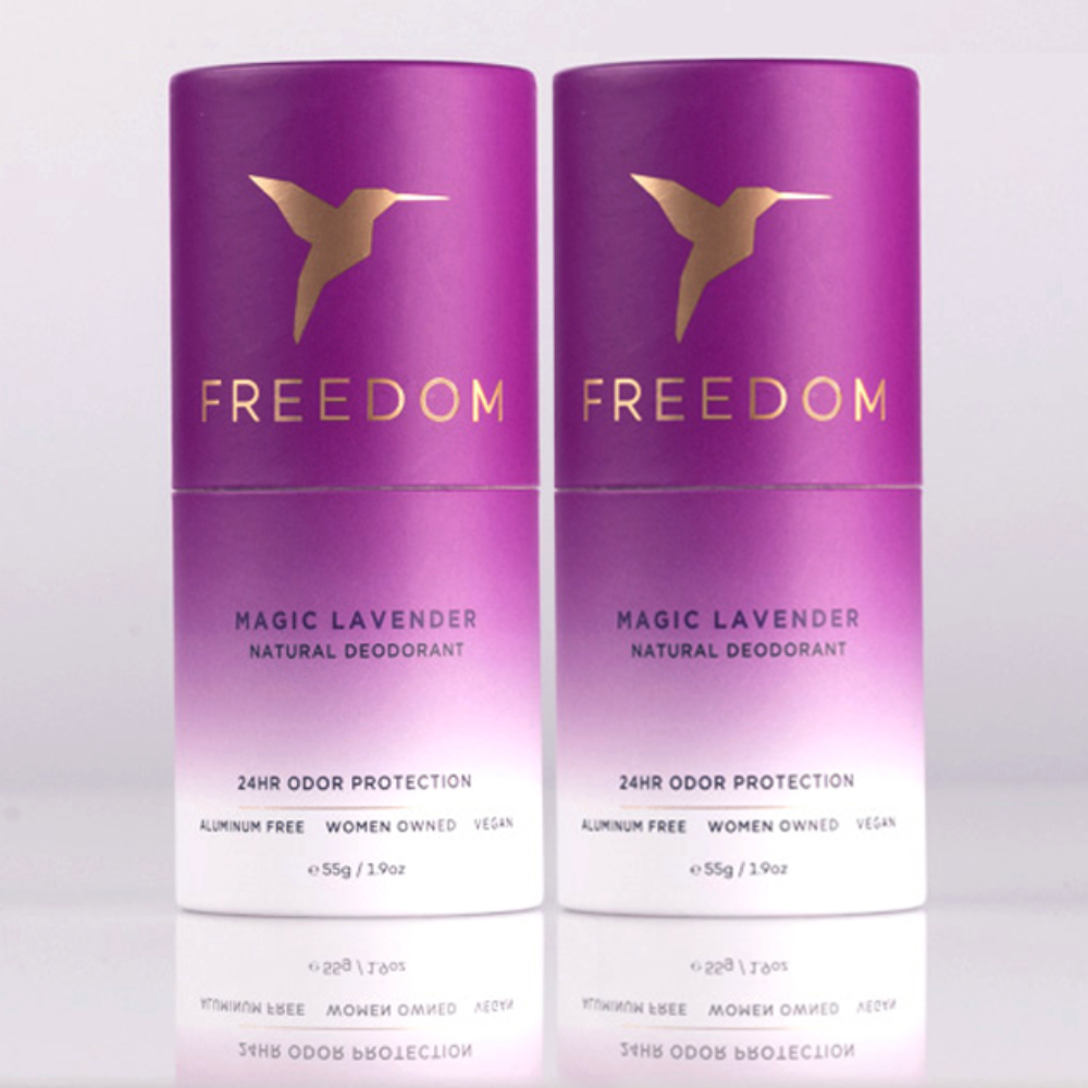 Freedom Natural Deodorant 1.9oz full product view — aluminum-free, paraben-free, EWG Verified