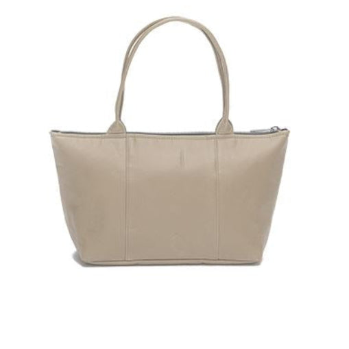 Beige handbag on a white background