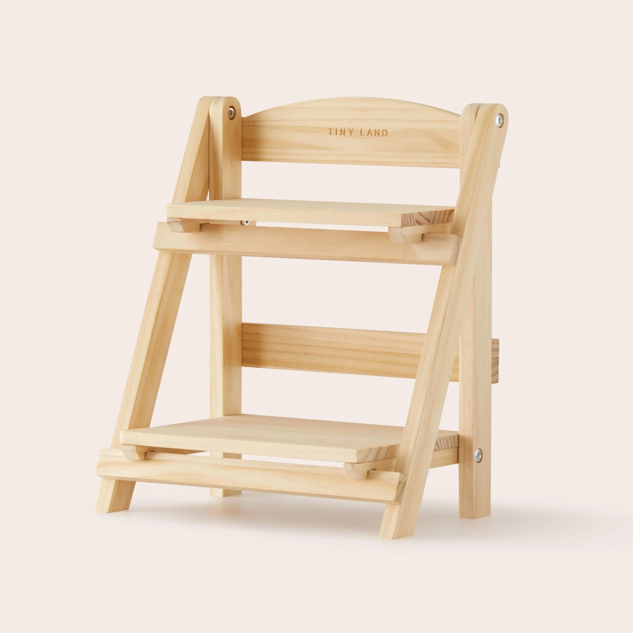 Wooden high chair on a white background