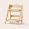 Wooden high chair on a white background