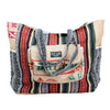 Close-up of the Recycled Travel Tote Delhi showing recycled jute fabric texture