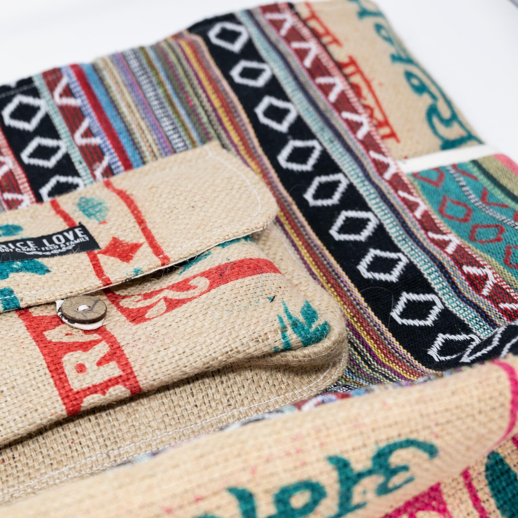 Recycled Travel Tote Mumbai - Upcycled Burlap Rice Bag
