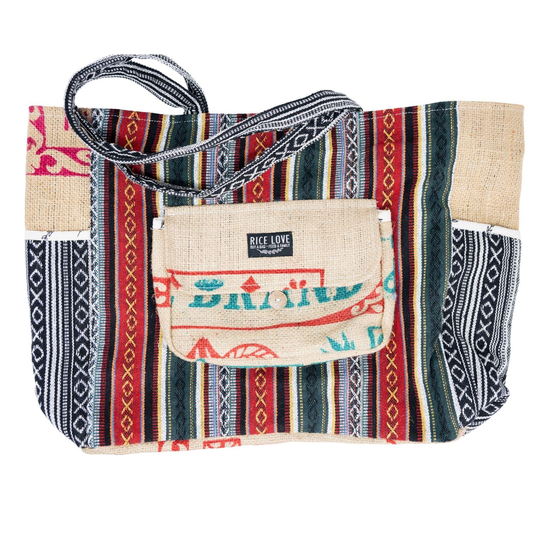 Recycled Travel Tote Delhi - Upcycled Rice Bag Tote