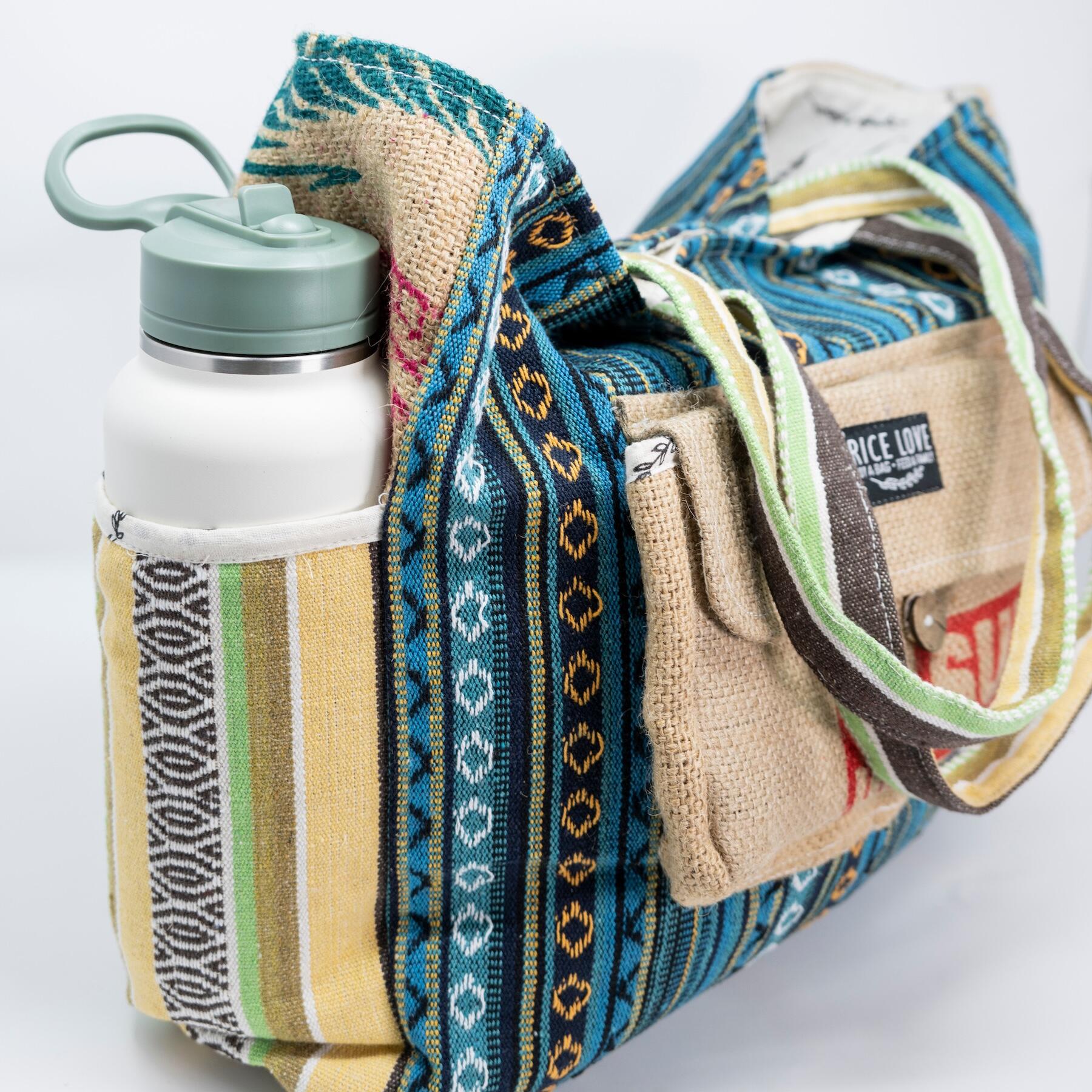 Recycled Travel Tote Goa - One-of-a-Kind Burlap Bag
