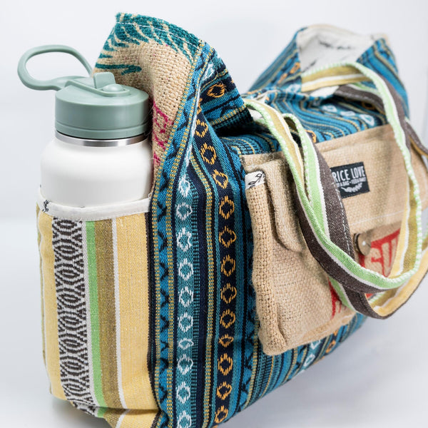 Recycled Travel Tote Goa - One-of-a-Kind Burlap Bag