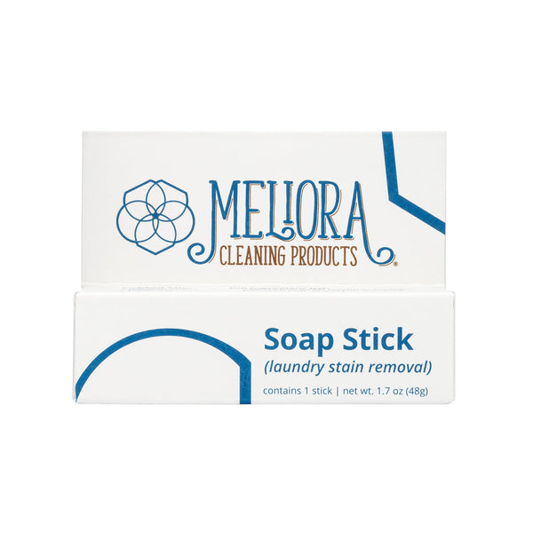 Meliora Soap Stick Stain Remover in recyclable paperboard box packaging