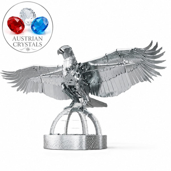 Austrian SWAROVSKI® crystals included with the Unity Wings Silver Armor eagle model kit