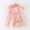 Fly Sleeve Floral  Dress W Bag