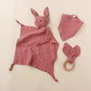 Muslin Wooden Ring Teething Set - Organic Cotton Baby Toy
