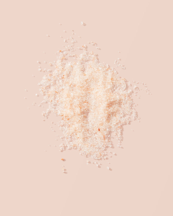 Bag of fine Himalayan pink salt for making bath bombs and exfoliants