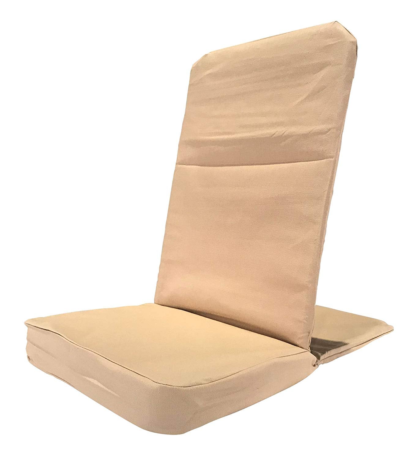 Beige folding chair on a white background
