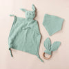 Muslin Wooden Ring Teething Set - Organic Cotton Baby Toy