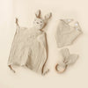 Muslin Wooden Ring Teething Set - Organic Cotton Baby Toy