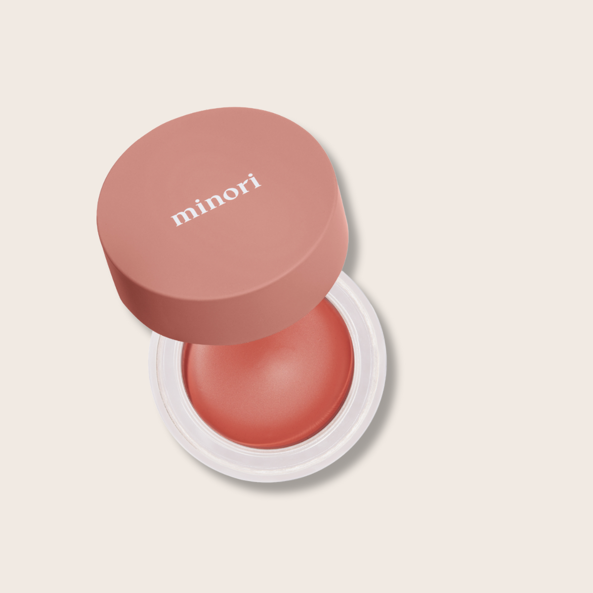 Minori Beauty Scarlet Cream Blush swatch – warm red buildable cream blush on skin