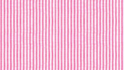 Pink and white striped fabric pattern