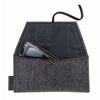 RefugeeOne handmade folded eyeglass case in gray floral design, open view showing glasses fit