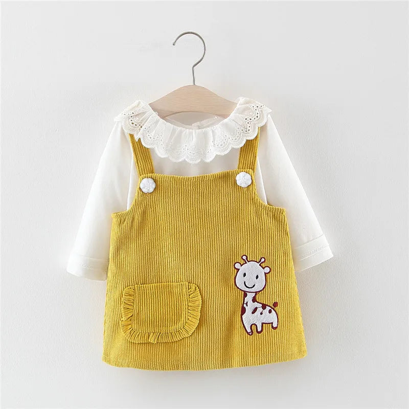 Corduroy Suspender Dress Top Set by RYAN AND REMI in organic cotton