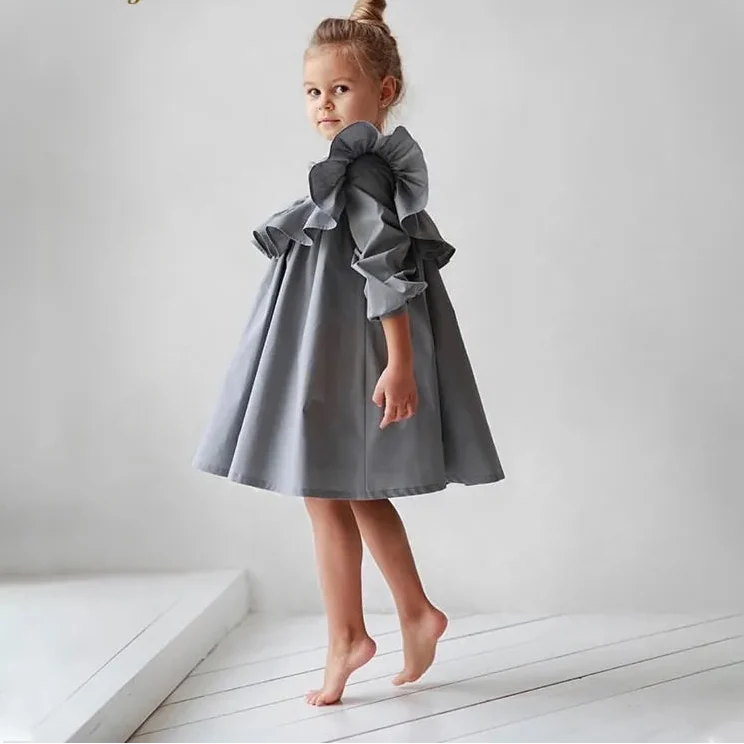 Close-up of the Flying Sleeve Ruffle Dress fabric and ruffle sleeve