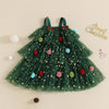 Close-up of layered tulle detail on Christmas dress for girls