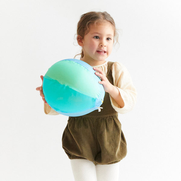 Sarah's Silks Sea Balloon Ball latex balloon and silk cover laid flat showing what's included