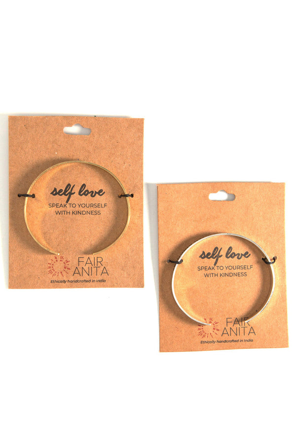 Fair trade self love cuff bracelet handcrafted by women artisans in India