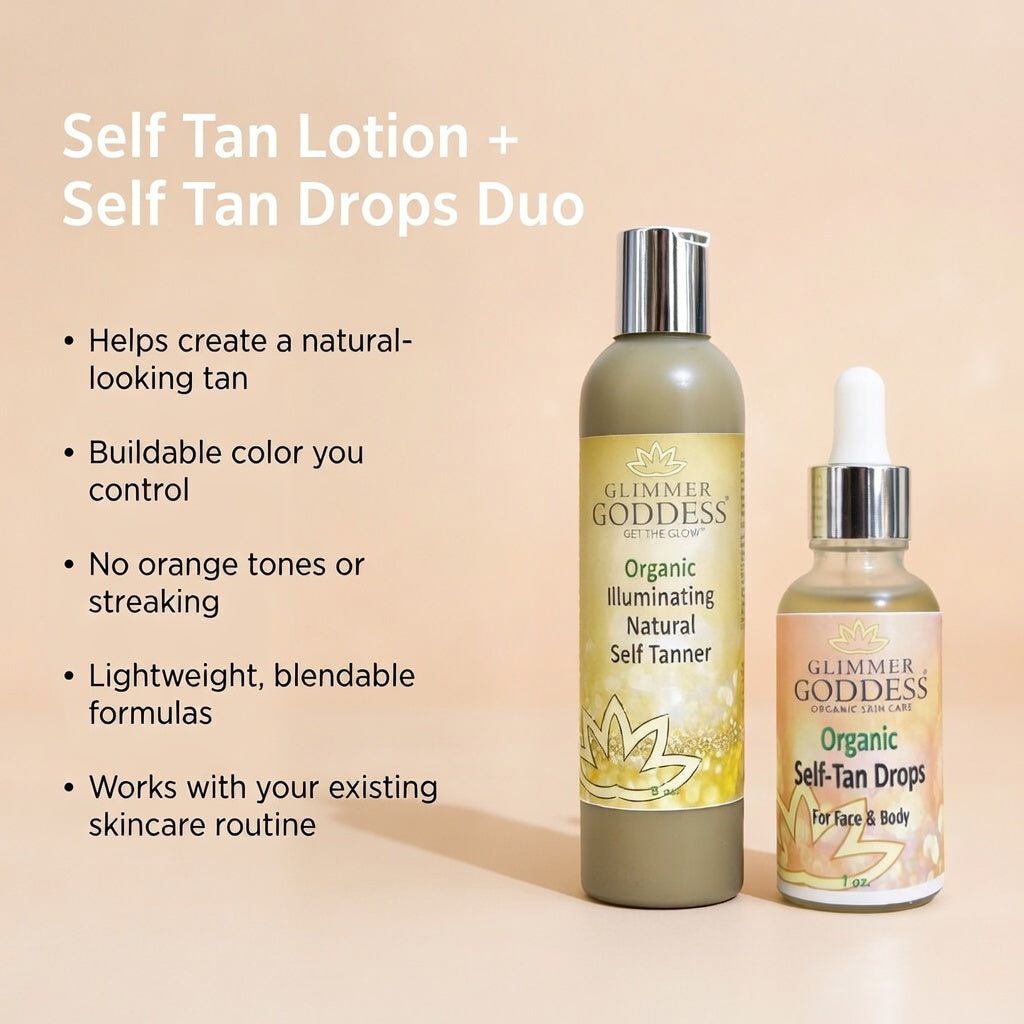 Organic Self Tanner Lotion bottle for full-body sunless tanning